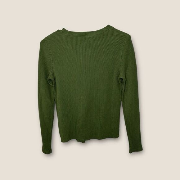 Madewell Elwood Knot Front Top Sweater in Palm Green Size XXS NWOT - Picture 2 of 4
